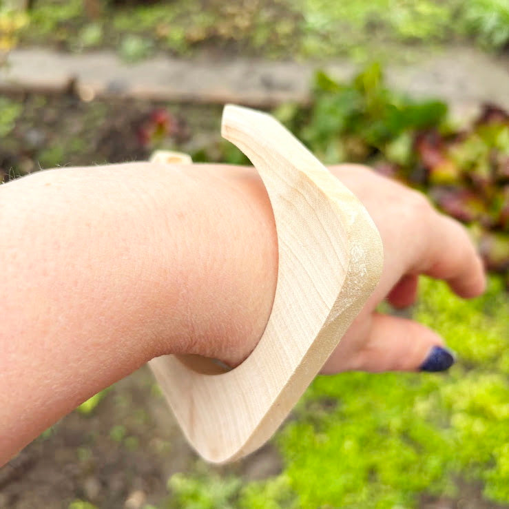 10 mm Rounded Square Bangle Blank with Cut Corner, Unfinished Linden Wood Bracelet Base, Natural Jewelry Making Supply