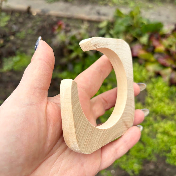 10 mm Rounded Square Bangle Blank with Cut Corner, Unfinished Linden Wood Bracelet Base, Natural Jewelry Making Supply
