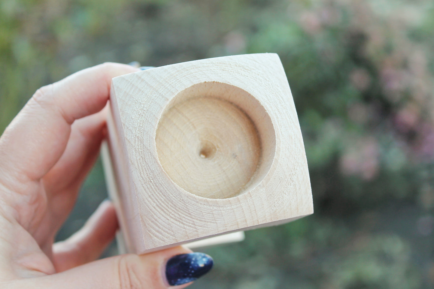 Wooden Candle holder - Heart - unfinished wooden candle holders - for tea light candles - made of beech wood