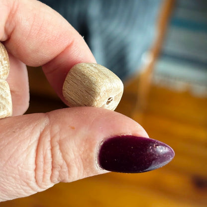 Beech Wood Cube Beads 13mm, Natural Wooden Craft Supplies, Unfinished Square Wood Beads for Jewelry, DIY & Macrame Projects