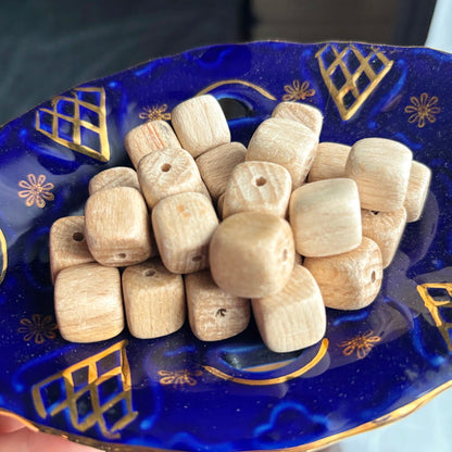 Beech Wood Cube Beads 15 mm, Natural Wooden Craft Supplies, Unfinished Square Wood Beads for Jewelry, DIY & Macrame Projects (Copy)