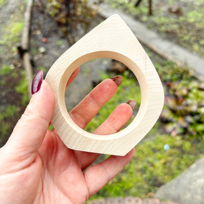 Handmade Unfinished Wooden Bangle 25 mm Wide, Linden Wood Bracelet Blank for Painting, Resin Art, Macrame and DIY Jewelry
