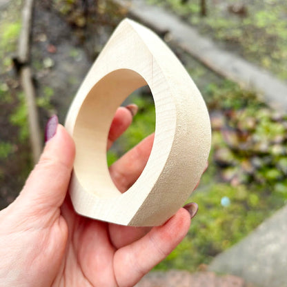 Handmade Unfinished Wooden Bangle 25 mm Wide, Linden Wood Bracelet Blank for Painting, Resin Art, Macrame and DIY Jewelry