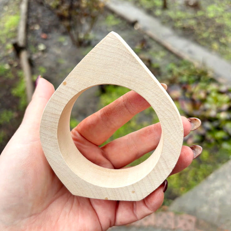 Handmade Unfinished Wooden Bangle 25 mm Wide, Linden Wood Bracelet Blank for Painting, Resin Art, Macrame and DIY Jewelry
