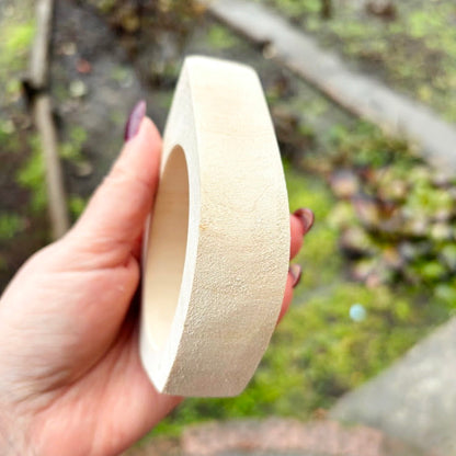 Handmade Unfinished Wooden Bangle 25 mm Wide, Linden Wood Bracelet Blank for Painting, Resin Art, Macrame and DIY Jewelry