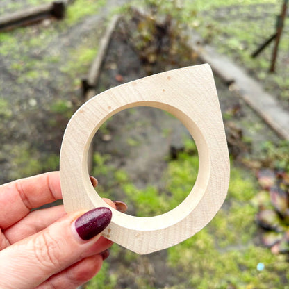 Handmade Unfinished Wooden Bangle 25 mm Wide, Linden Wood Bracelet Blank for Painting, Resin Art, Macrame and DIY Jewelry