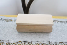 Load image into Gallery viewer, Big wooden box - rounded lid - unfinished wooden box - 210 mm - 8.3 inch - with lid on hinges - birch wood
