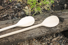 Load image into Gallery viewer, Set of 2 handmade wooden spoons - 13.4 inches - natural eco friendly - made of beech wood
