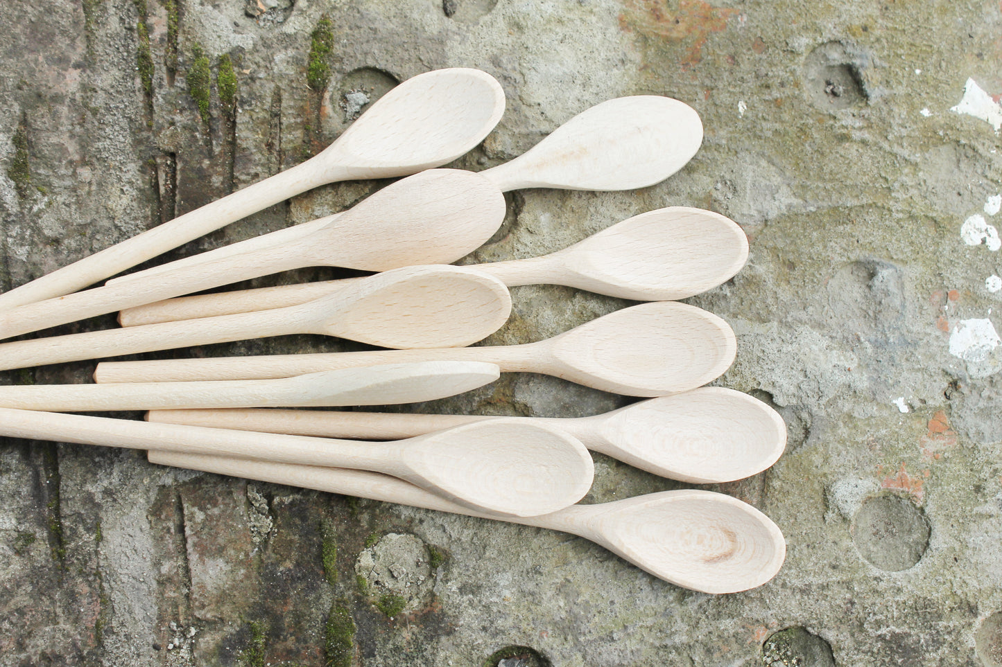 Set of 2 handmade wooden spoons - 6.3 inches - natural eco friendly - made of beech wood