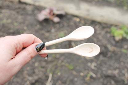 Set of 2 handmade wooden spoons - 6.3 inches - natural eco friendly - made of beech wood