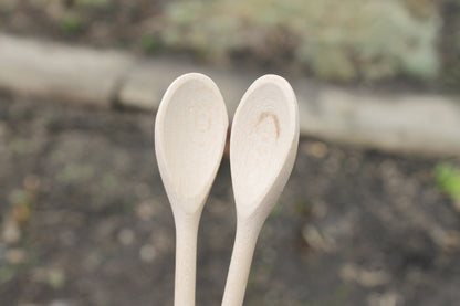 Set of 2 handmade wooden spoons - 6.3 inches - natural eco friendly - made of beech wood