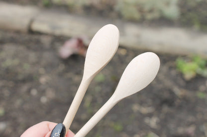 Set of 2 handmade wooden spoons - 6.3 inches - natural eco friendly - made of beech wood