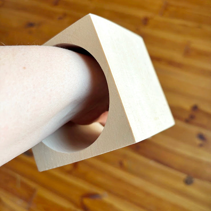 Large 90mm (3.54") Square Linden Wood Bangle – 68mm (2.68") or 75mm (2.95") Inner Diameter – Unfinished Natural Blank