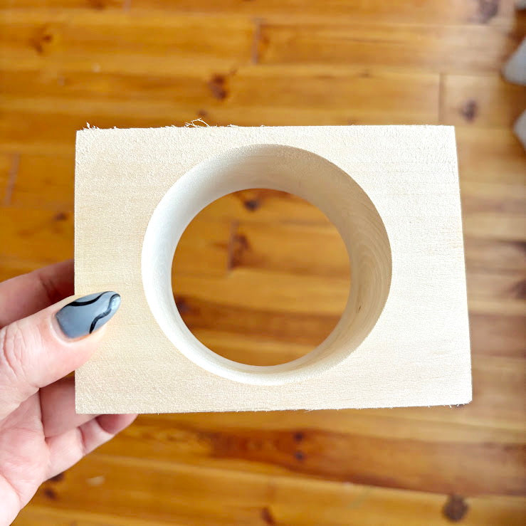 Chunky Brick Wood Bracelet Blank, Huge Square Linden Bangle for DIY Crafts, Large Geometric Wood Jewelry Supply. Opening - 68mm/75mm