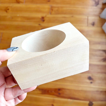 Chunky Brick Wood Bracelet Blank, Huge Square Linden Bangle for DIY Crafts, Large Geometric Wood Jewelry Supply. Opening - 68mm/75mm
