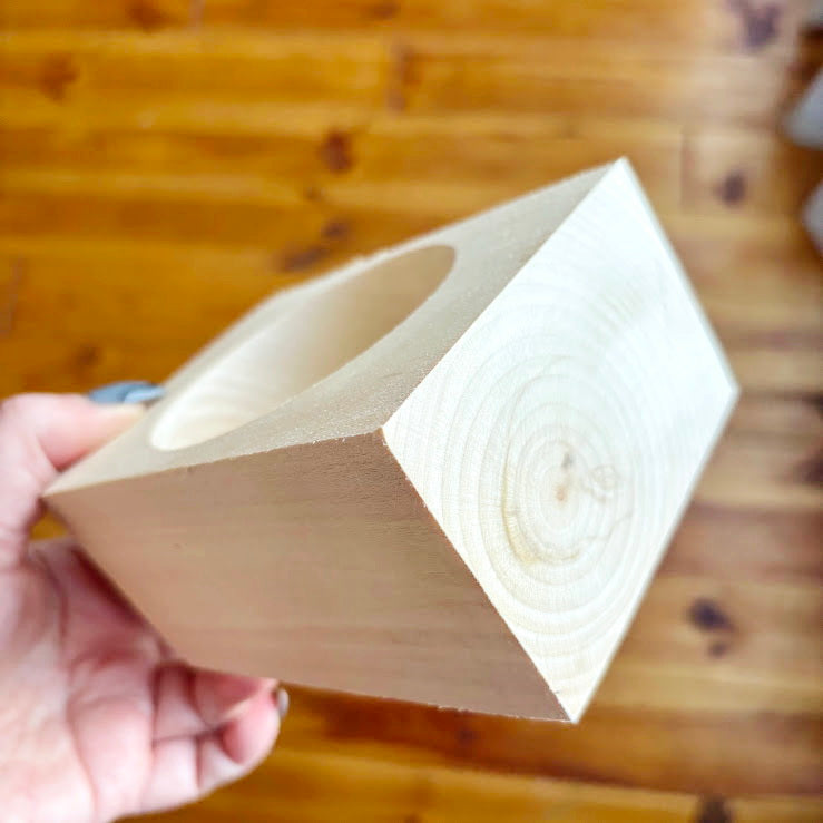 Chunky Brick Wood Bracelet Blank, Huge Square Linden Bangle for DIY Crafts, Large Geometric Wood Jewelry Supply. Opening - 68mm/75mm