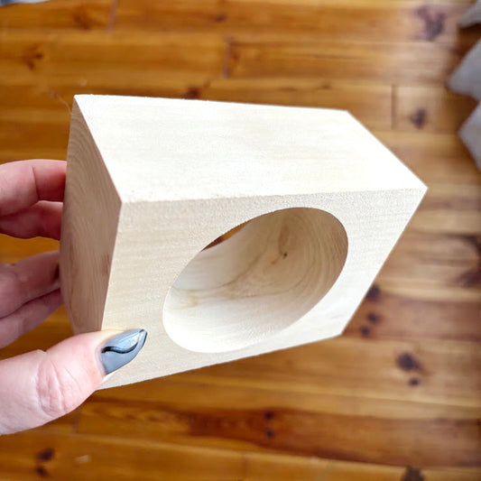 Chunky Brick Wood Bracelet Blank, Huge Square Linden Bangle for DIY Crafts, Large Geometric Wood Jewelry Supply. Opening - 68mm/75mm