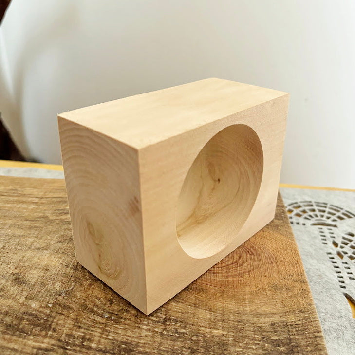 Chunky Brick Wood Bracelet Blank, Huge Square Linden Bangle for DIY Crafts, Large Geometric Wood Jewelry Supply. Opening - 68mm/75mm