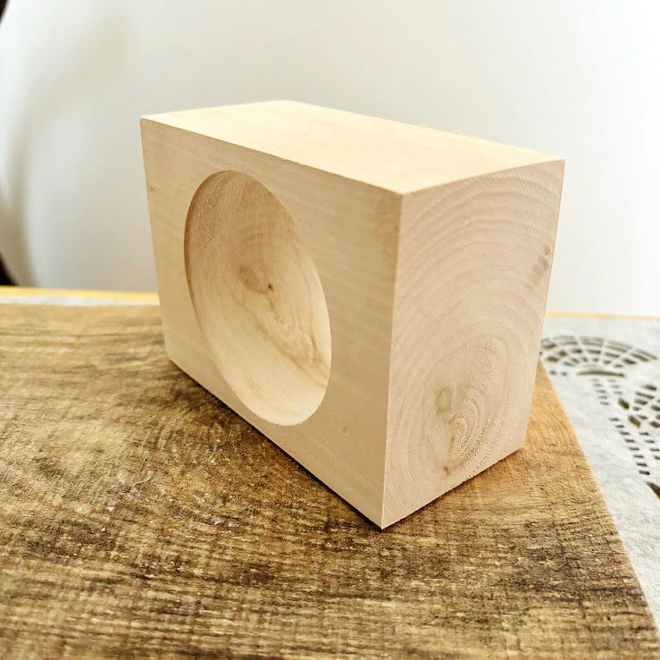 Chunky Brick Wood Bracelet Blank, Huge Square Linden Bangle for DIY Crafts, Large Geometric Wood Jewelry Supply. Opening - 68mm/75mm