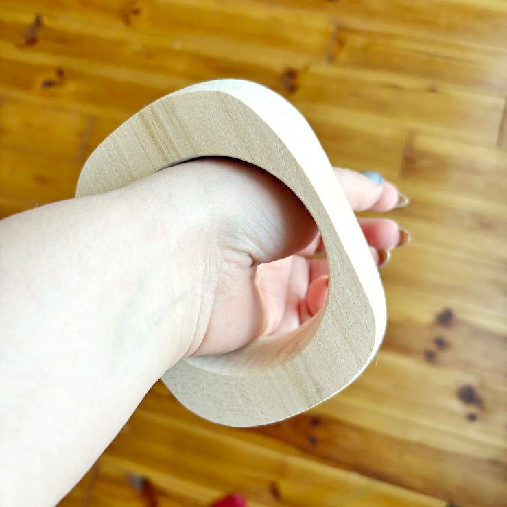 Chunky Rounded Wood Bracelet Blank, Organic Brick Shape Linden Bangle for DIY, Large Statement Jewelry Supply. Opening - 68mm/75mm