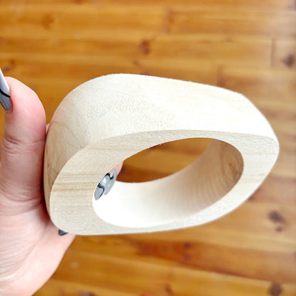 Chunky Rounded Wood Bracelet Blank, Organic Brick Shape Linden Bangle for DIY, Large Statement Jewelry Supply. Opening - 68mm/75mm