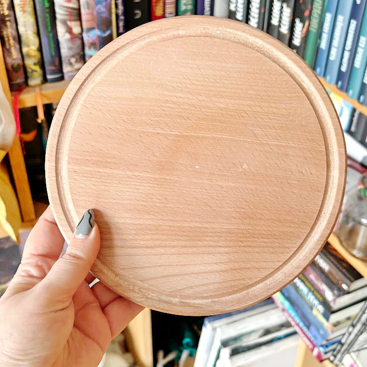 8 inch Beech Wood Round Plate, Raw Wooden Tray for DIY Crafts, Unfinished Wood Serving Board 0.6", Eco Friendly Kitchen Decor, Blank Platter