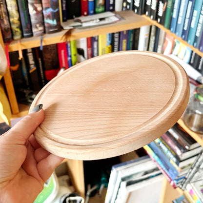 8 inch Beech Wood Round Plate, Raw Wooden Tray for DIY Crafts, Unfinished Wood Serving Board 0.6", Eco Friendly Kitchen Decor, Blank Platter
