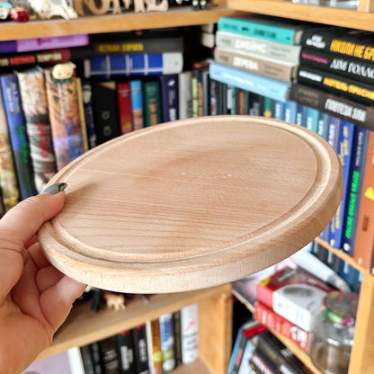 8 inch Beech Wood Round Plate, Raw Wooden Tray for DIY Crafts, Unfinished Wood Serving Board 0.6", Eco Friendly Kitchen Decor, Blank Platter