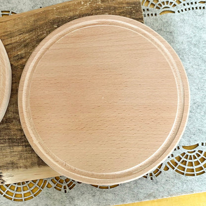 8 inch Beech Wood Round Plate, Raw Wooden Tray for DIY Crafts, Unfinished Wood Serving Board 0.6", Eco Friendly Kitchen Decor, Blank Platter