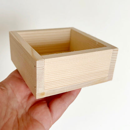 Unfinished Wooden Box 4x4 Inch, Blank Square Wood Box for Crafts, Small Spruce Wood Storage Box, DIY Craft Supply