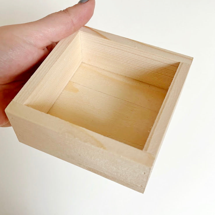Unfinished Wooden Box 4x4 Inch, Blank Square Wood Box for Crafts, Small Spruce Wood Storage Box, DIY Craft Supply