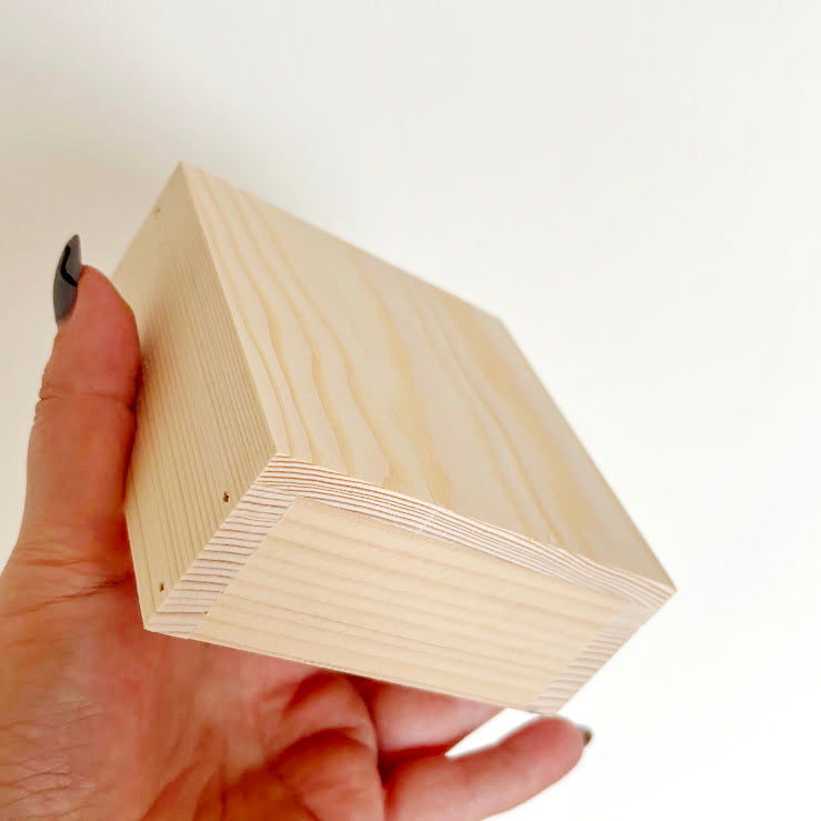 Unfinished Wooden Box 4x4 Inch, Blank Square Wood Box for Crafts, Small Spruce Wood Storage Box, DIY Craft Supply