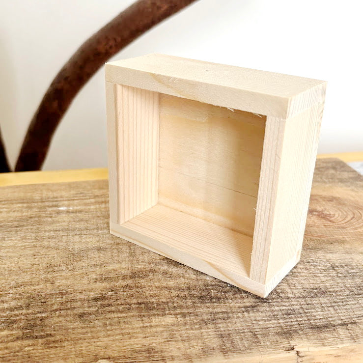 Unfinished Wooden Box 4x4 Inch, Blank Square Wood Box for Crafts, Small Spruce Wood Storage Box, DIY Craft Supply