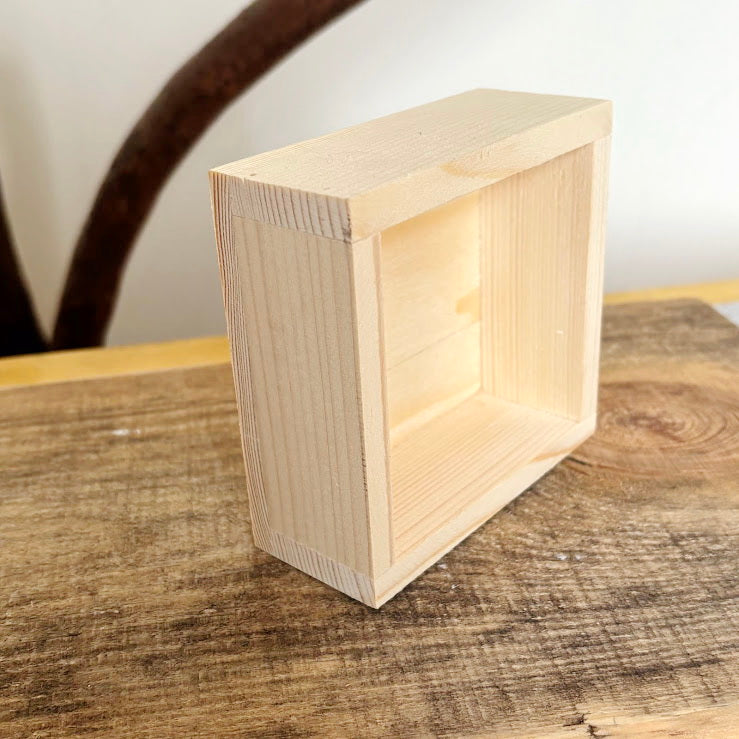 Unfinished Wooden Box 4x4 Inch, Blank Square Wood Box for Crafts, Small Spruce Wood Storage Box, DIY Craft Supply