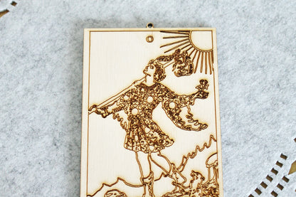 Wooden Tarot ornaments - 5x3 inches - laser cut TAROT cards - made of plywood (all deck soon with time)