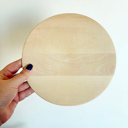 Handmade Alder Wood Plate 20 cm with Raised Base, Wooden Craft Blank, Smooth Unfinished Dish, DIY Supply