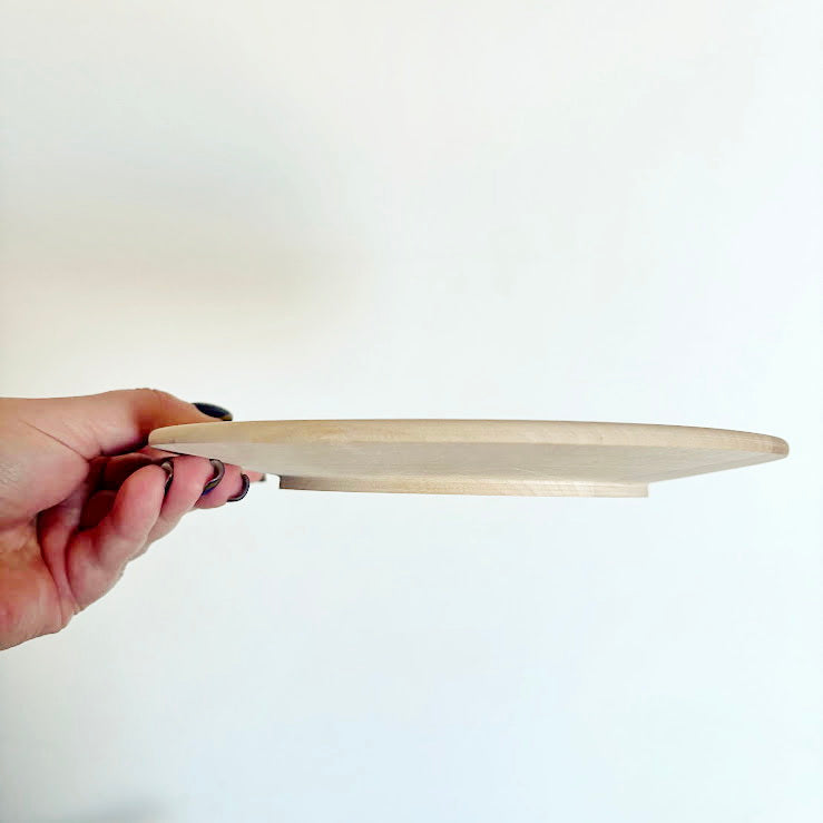 Handmade Alder Wood Plate 20 cm with Raised Base, Wooden Craft Blank, Smooth Unfinished Dish, DIY Supply