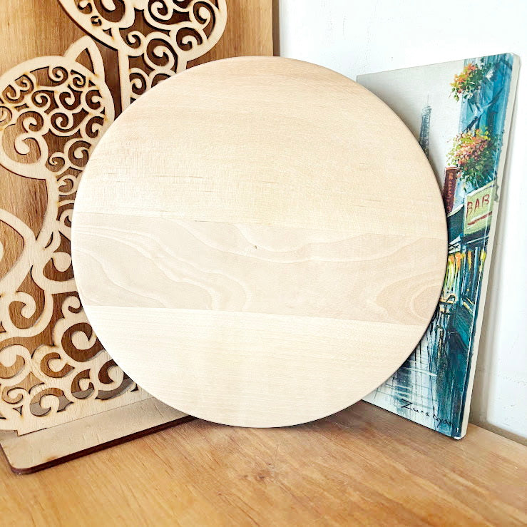 Handmade Alder Wood Plate 20 cm with Raised Base, Wooden Craft Blank, Smooth Unfinished Dish, DIY Supply