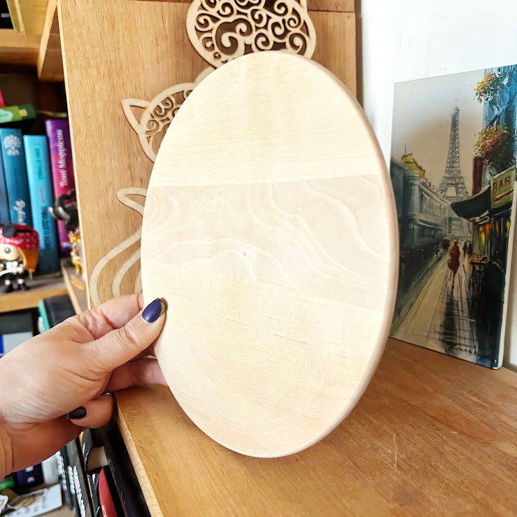 Handmade Alder Wood Plate 20 cm with Raised Base, Wooden Craft Blank, Smooth Unfinished Dish, DIY Supply