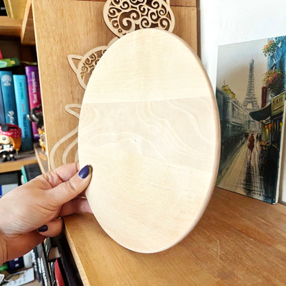 Handmade Alder Wood Plate 20 cm with Raised Base, Wooden Craft Blank, Smooth Unfinished Dish, DIY Supply