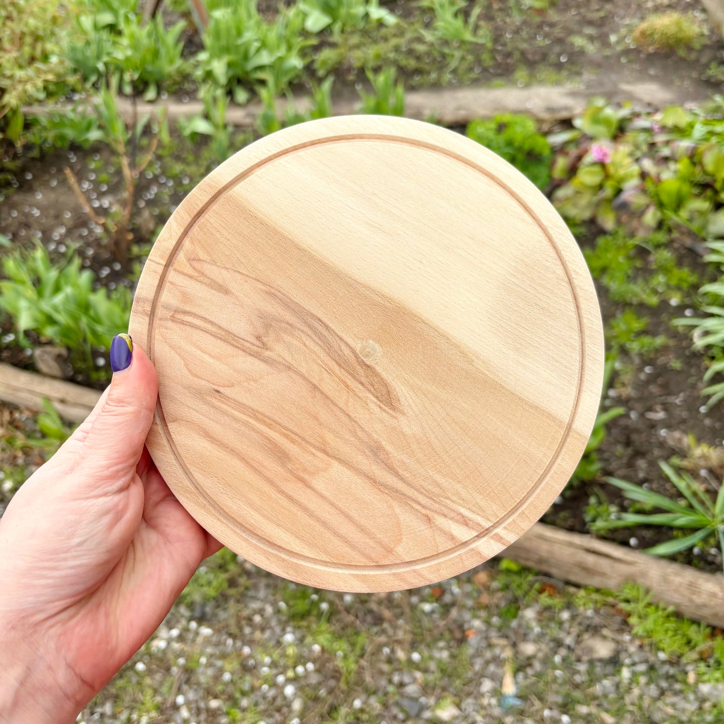 Round Wooden Cheese Board 7.9 inches, Alder Wood Serving Plate, Rustic Kitchen Tray, Unfinished Natural Wood Charcuterie Board Gift