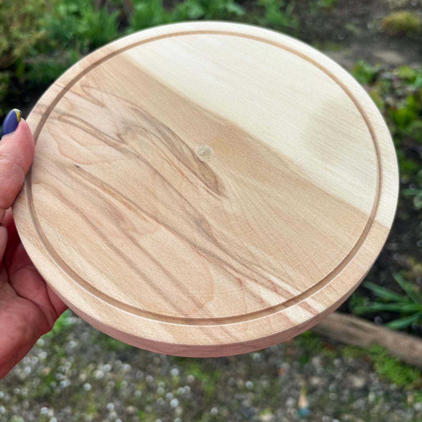 Round Wooden Cheese Board 7.9 inches, Alder Wood Serving Plate, Rustic Kitchen Tray, Unfinished Natural Wood Charcuterie Board Gift