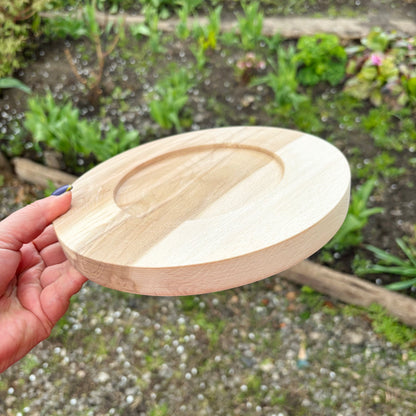 Round Wooden Cheese Board 7.9 inches, Alder Wood Serving Plate, Rustic Kitchen Tray, Unfinished Natural Wood Charcuterie Board Gift