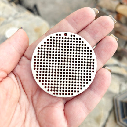 Round Cross Stitch Pendant Blank 50 mm/2 inch Wooden Embroidery Base Birch Plywood Circle for Jewelry Making Craft Supplies Bulk Set