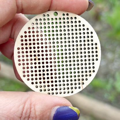 Round Cross Stitch Pendant Blank 50 mm/2 inch Wooden Embroidery Base Birch Plywood Circle for Jewelry Making Craft Supplies Bulk Set