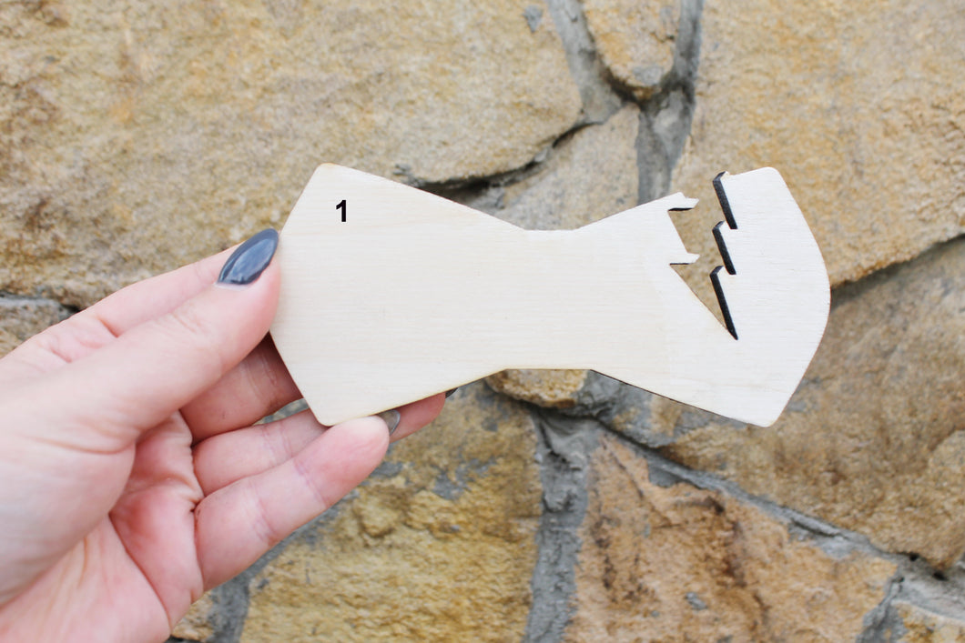 Unfinished laser cut plywood bow-ties - natural - eco friendly