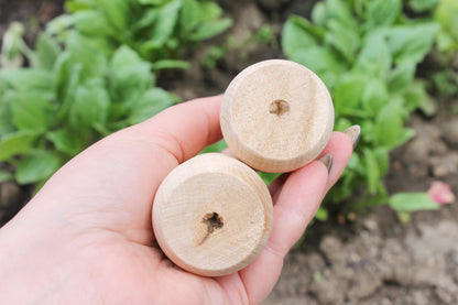 Set of two Wooden Snowman - 80x45 mm - 3x1.8 inches - unfinished wooden handmade Snowman - made of alder wood