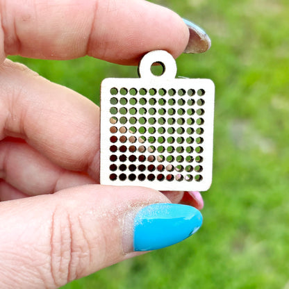 Tiny Cross Stitch Wood Blanks for Embroidery Jewelry - Mini 1х1 inch Birch Plywood Pendants for Earrings, Charms & DIY Crafts