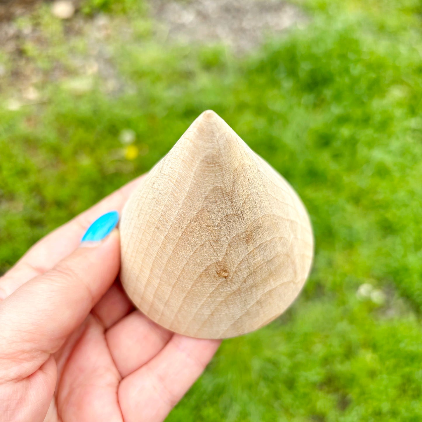 Large Wooden Cone 3 Inch, Unfinished Beech Wood Cone for Waldorf Crafts, Montessori Decor, Natural DIY Wood Shape