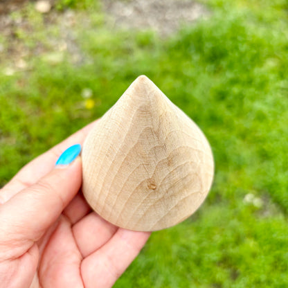 Large Wooden Cone 3 Inch, Unfinished Beech Wood Cone for Waldorf Crafts, Montessori Decor, Natural DIY Wood Shape